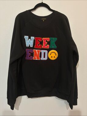 Ruby & Lace Black "WEEKEND" Appliqué Sweatshirt with Colorful Letters